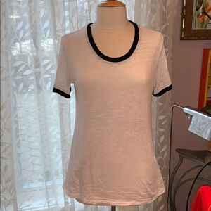 Nation white t-shirt with black trim